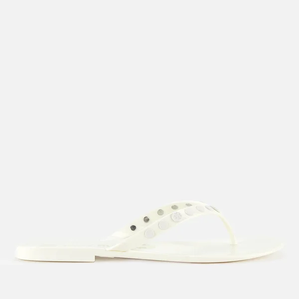 Tory Burch Women's Sandal Ivory Studded Jelly Flip-Flop 6
