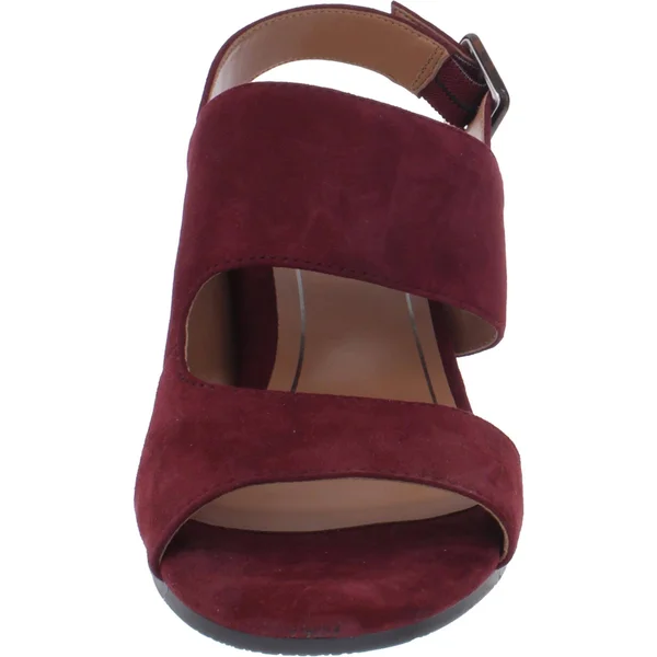 Vionic Bianca Womens Suede Ankle Strap Block Heels, Wine