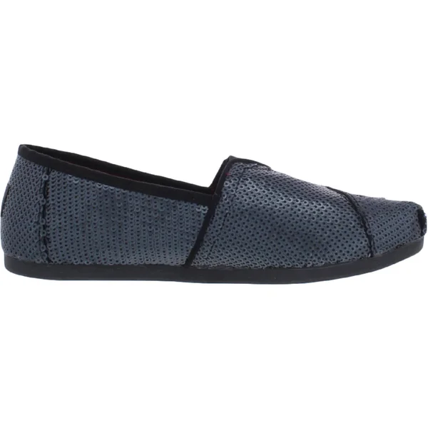 Classic Womens Sequined Slip on Flats - 5.5, Black Sequin