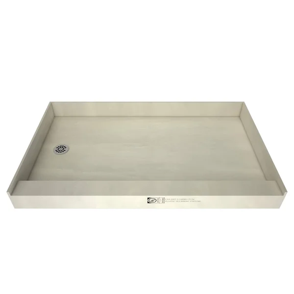 Tile Redi Base 3460L-PVC Single Curb Shower Pan with Left Drain