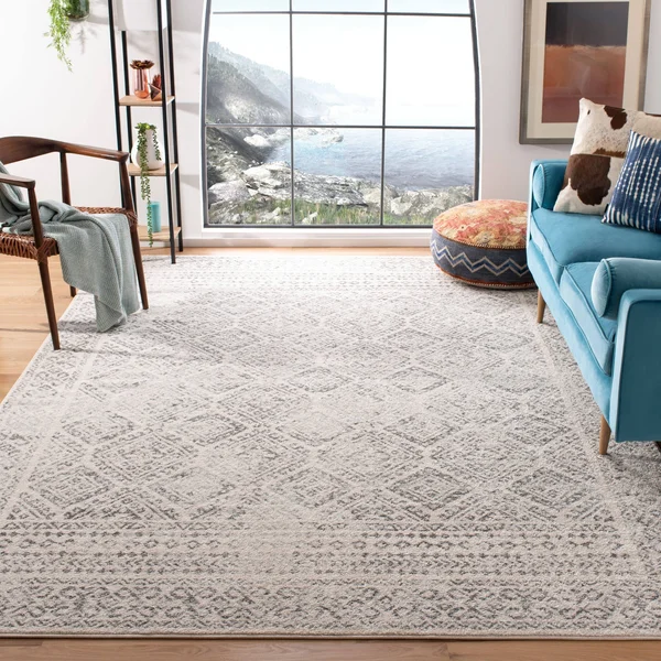 Safavieh Tulum Rug Collection TUL264N - Navy - Ivory - 6&-7x22 x 6&-7x22 Square