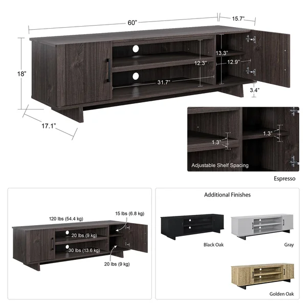 Dougherty TV Stand for TVs Up to 65, N/A, Espresso