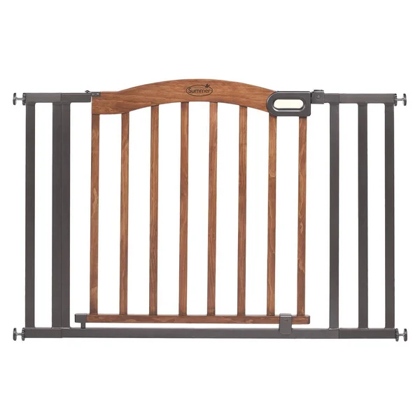 Summer Infant Decorative Wood & Metal 5 Foot Pressure Mounted Gate, Brown/Gray