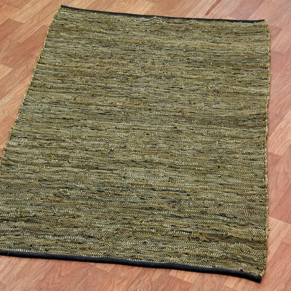 Matador Leather Chindi Green Rug St. Croix Rug Size: 4& x 6&