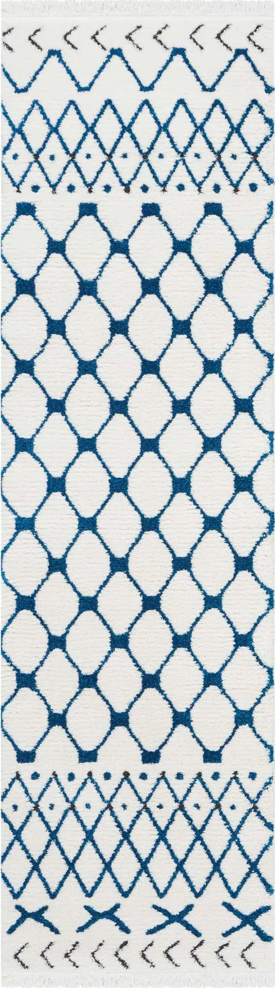 Nourison Kamala DS500 3&11x22 x 5&11x22 White Blue Area Rug
