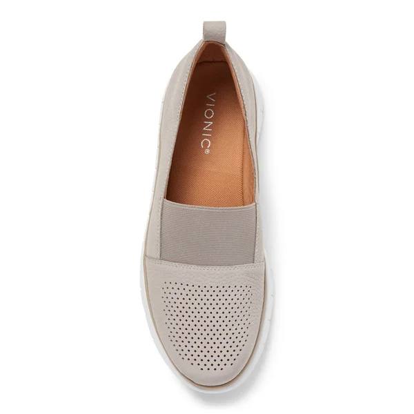 Women's Vionic Roxan Perforated Slip-On 9 M, Light Grey
