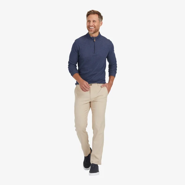 Mizzen + Main Baron Trim Fit Chino Mens Pant - Sand Solid 304, 30, 30