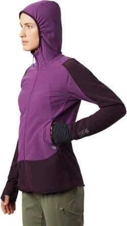 Mountain Hardwear Women's Keele Hybrid Full Zip Hoody - Xs - Purple