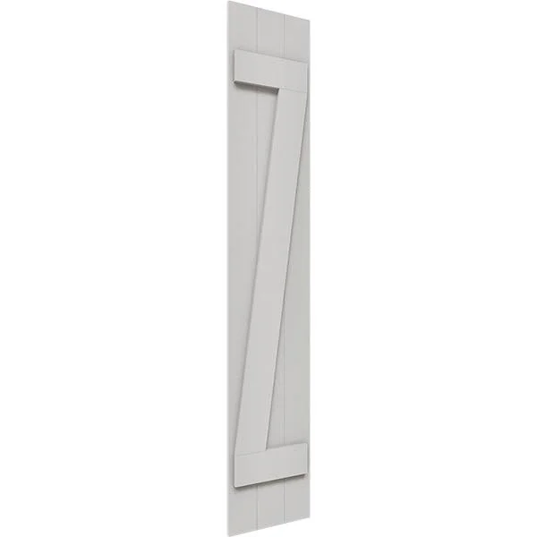 Ekena Millwork FBJ06Z16X051RUF 16 1/8x22W x 51x22H Rustic Three Board Joined Board-n-Batten Faux Wood Shutters w/Z-Board (Per Pa