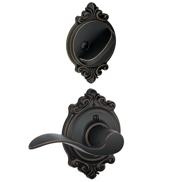 Schlage F59acc716brkrh RH Accent Lever Brookshire Rose Interior