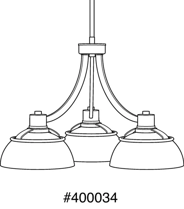 Progress Lighting P400034-031 Domain Three-Light Chandelier - Black