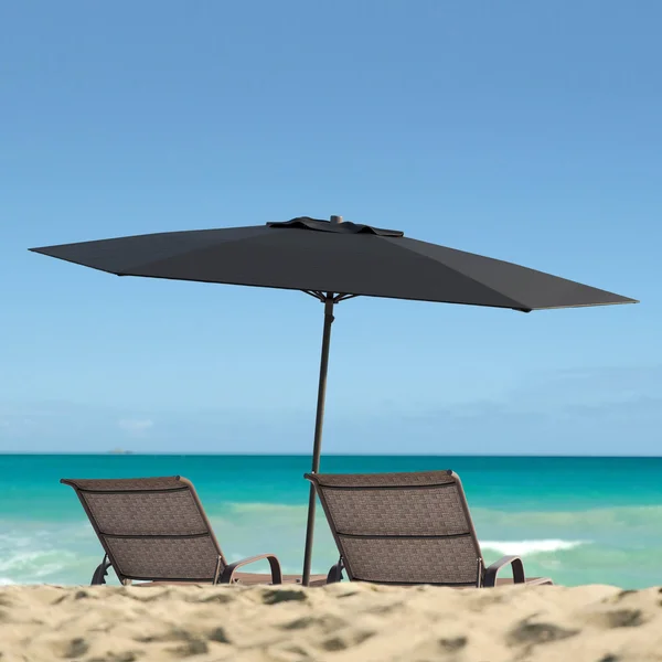 North Bend UV and Wind Resistant PatioUmbrella by Havenside Home Black