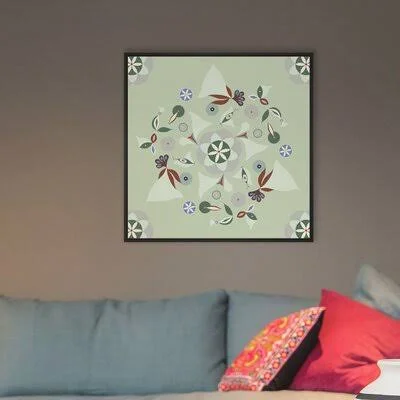 'Psychedelic Flowers' Floater Frame Graphic Art Print on Canvas JBass Grand Gallery Collection