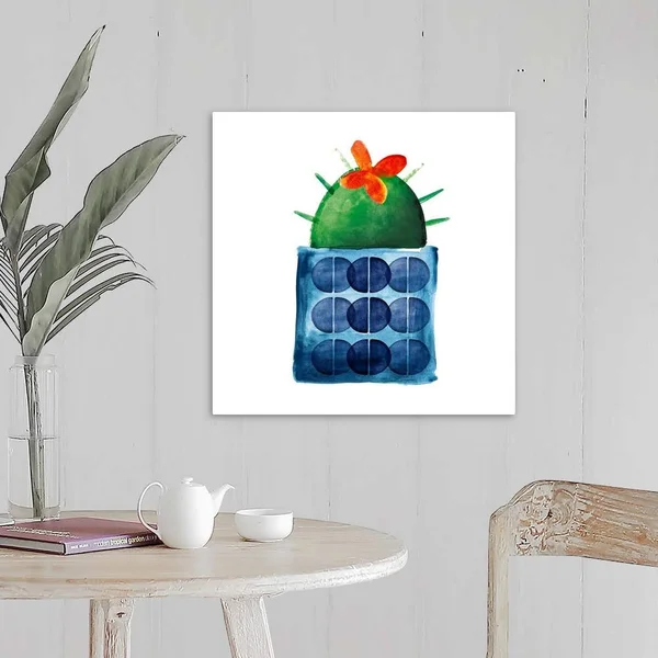 Colorful Cactus VIIII - Large Solid-Faced Canvas Wall Art Print, Great Big Canvas