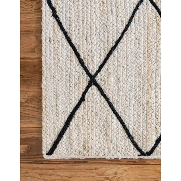 Unique Loom Trellis Braided Jute Area Rug (2& 2 x 6& 0 Runner - Beige)