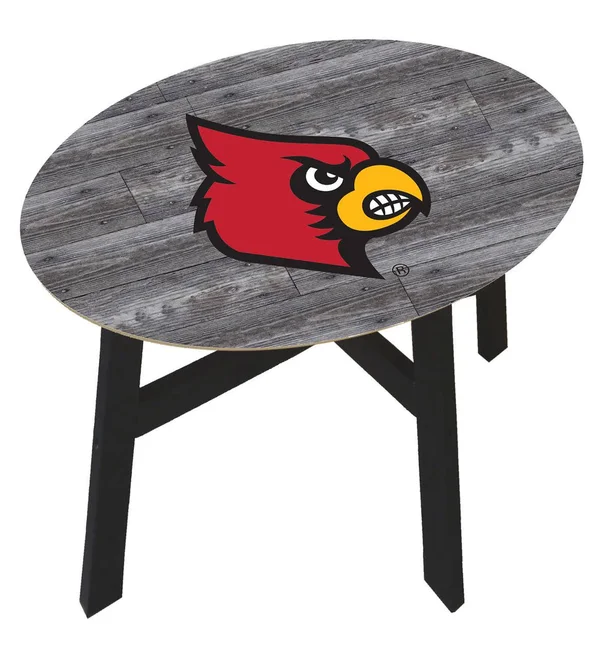 Fan Creations Louisville Cardinals Distressed Wood Side Table