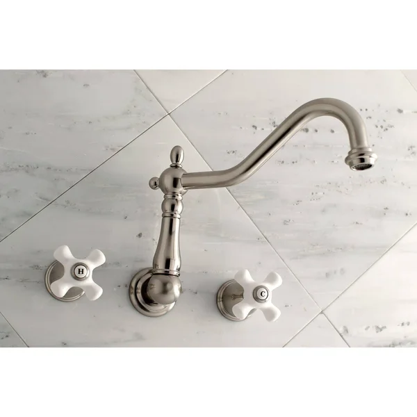 Kingston Brass KS1020PX Heritage Wall Mount Tub Faucet - Matte Black