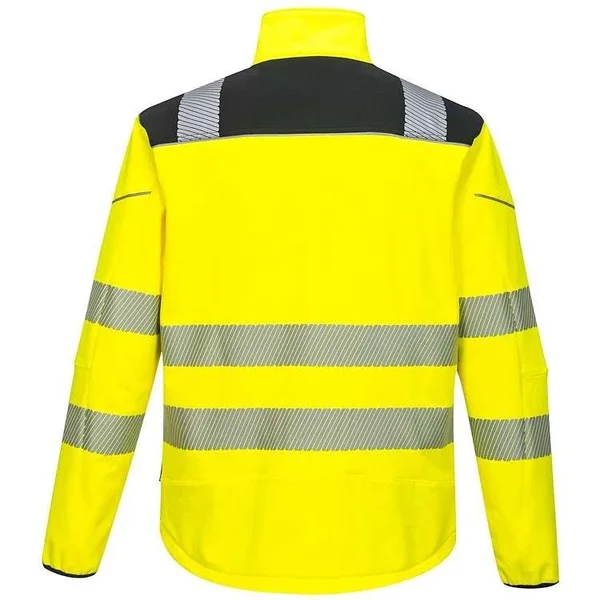 Portwest PW3 Hi-Vis Softshell Jacket in Orange/Black Size Large Polyester - All Seasons Uniforms