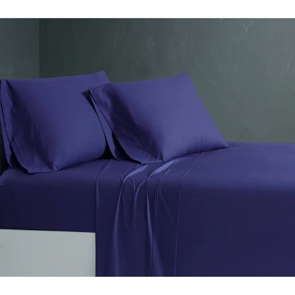 Sean John Solid Cotton Percale Grey Queen Sheet Set