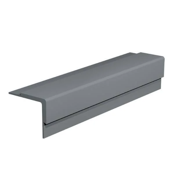 Roppe Rubber 0.25x22 Thick 108x22 Wide 2x22 Length Stair Nose Color: Dark Gray 16R3P150