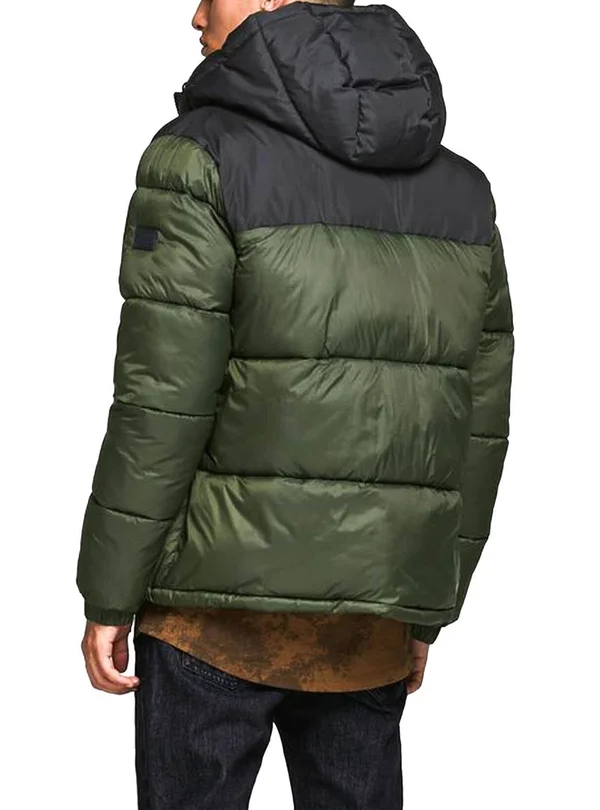 Jack & Jones Originals Puffer with Hood in Green