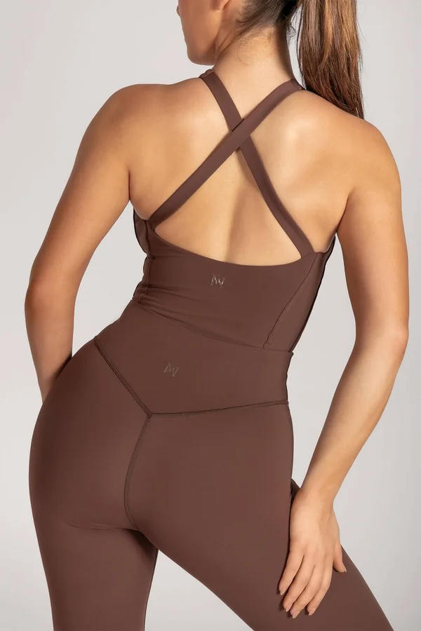 Venus V-Back Leggings - Chocolate - MESHKI