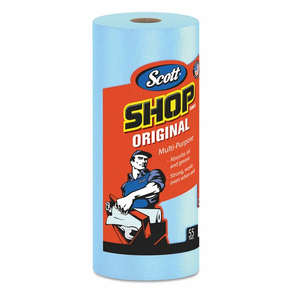Scott Shop Towels- 1 PLY- 55 Sheets/Roll- Blue- Strong, Durable, - Black
