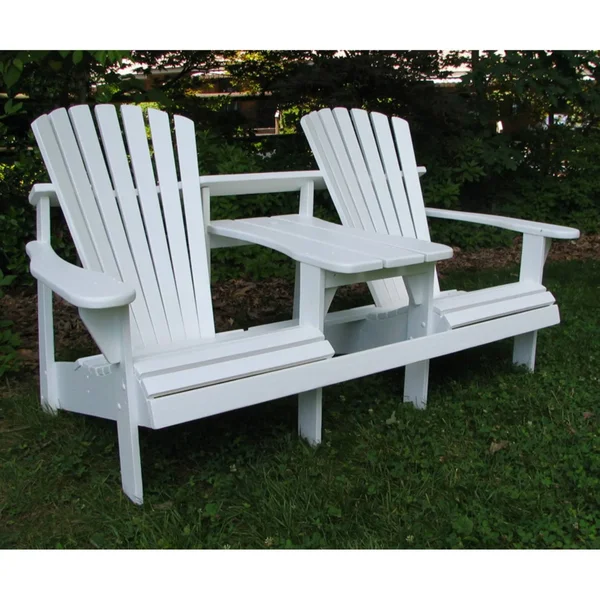 Weathercraft Adirondack Double Seater Standard Height Tete-a-Tete with Umbrella Hole - Painted Purple
