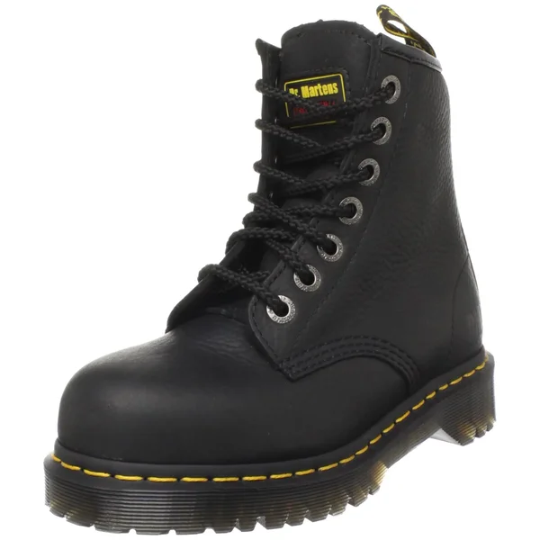 Dr. Martens Men's Steel Toe Boots - Black, Size 6