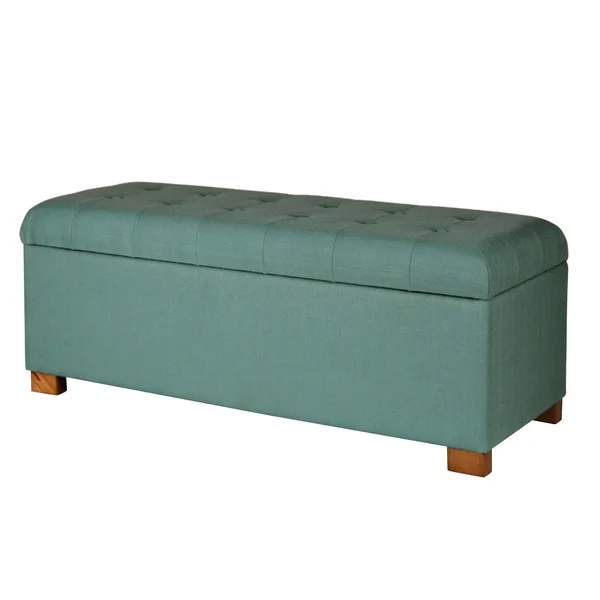 Porch & den Lacey Large Tufted Storage Bench - Teal