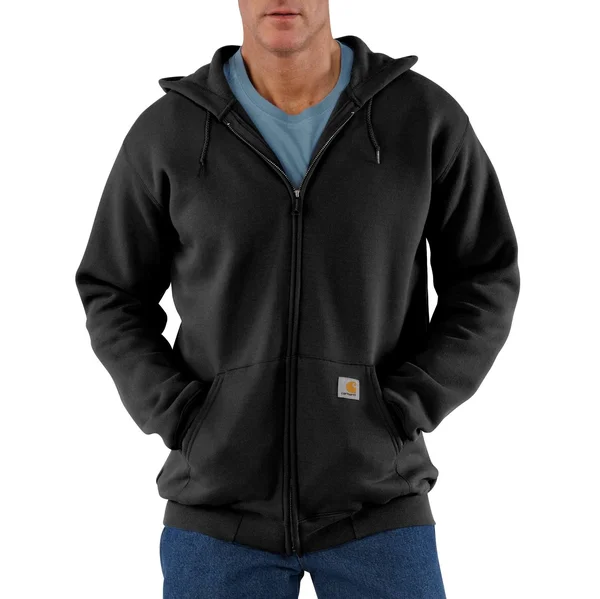 Carhartt Men's Black Midweight Hooded Zip Front Sweatshirt