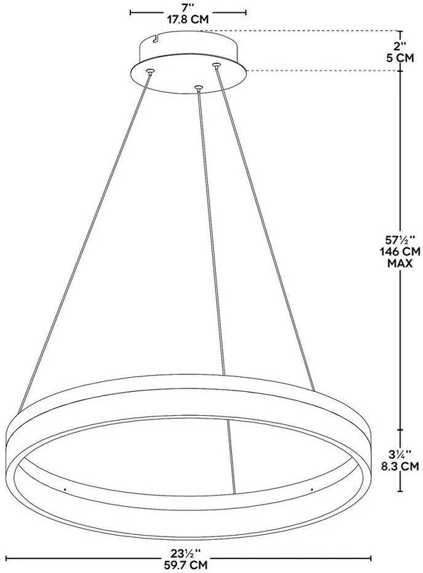 Bazz Lighting P14786BS Orion 23-1/2 inch Wide Integrated LED Ring Chandelier - Grey - Gray