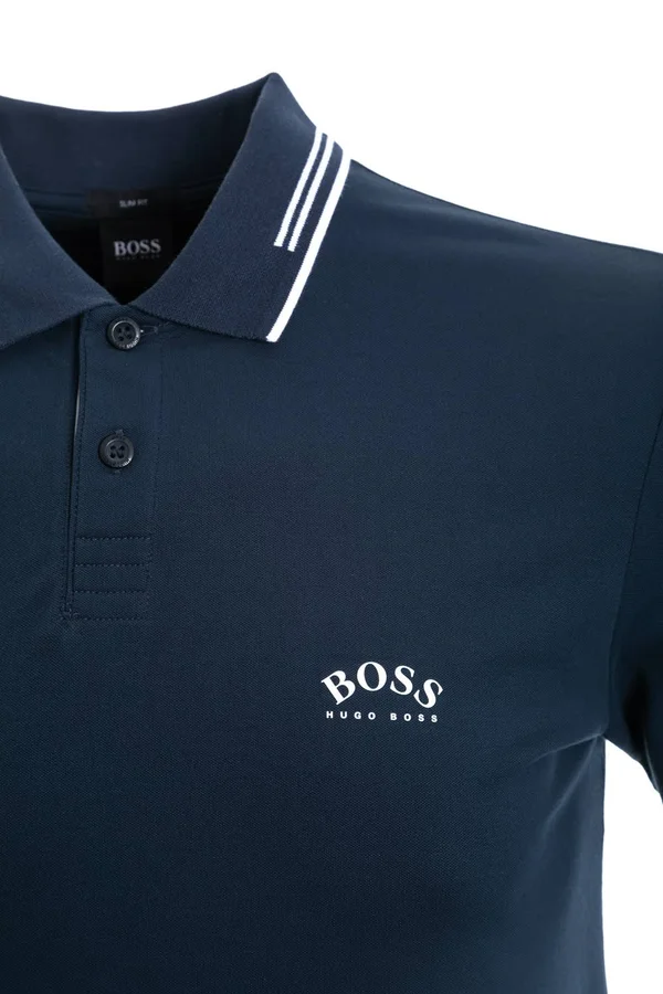Boss Paul Curved Polo T Shirt Navy