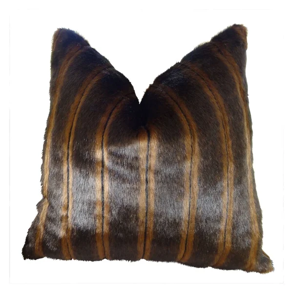 Plutus Fancy Brown Mink Handmade Throw Pillow