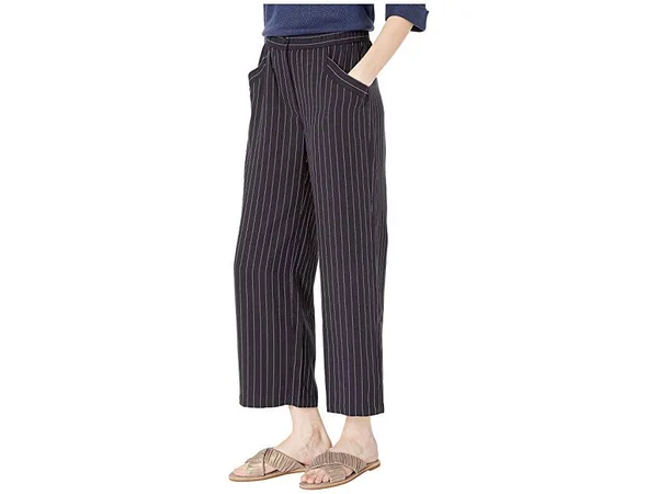 Eileen Fisher Womens Pinstripe Crop Wide Leg Pants