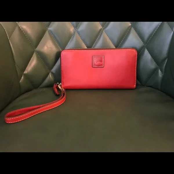 Dooney & Bourke Florentine Large Zip Around Wristlet - Red