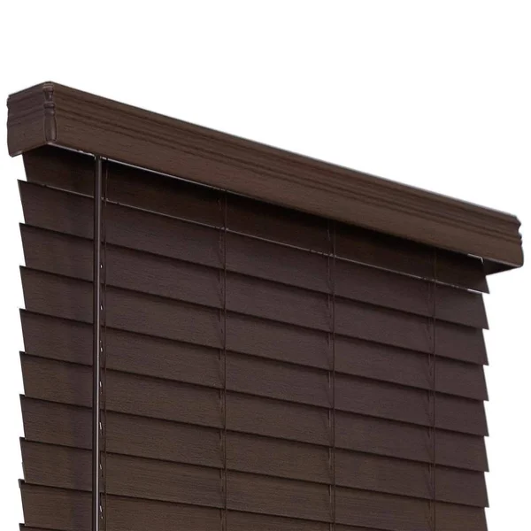 Allen + Roth 2.5-in Slat Width 23.5-in x 72-in Cordless Brown Faux Wood Room Darkening Horizontal Blinds - DFHSC2472-23.5