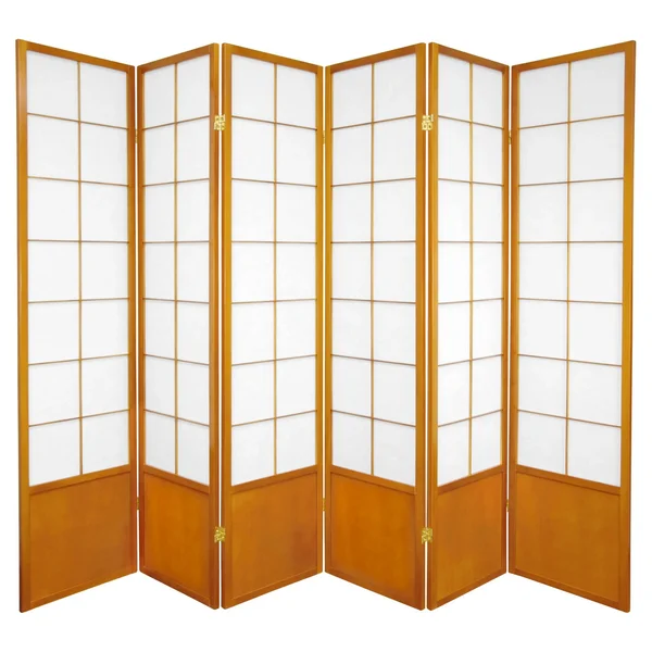 Oriental Furniture 6& Tall Zen Shoji Room Divider - Honey - 6 Panels