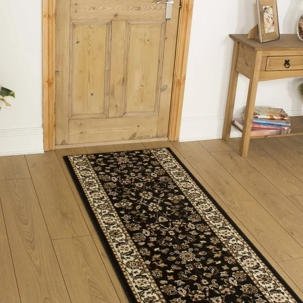 runrug USA Persian Black Hall Carpet Runner Length: 6 foot - Widths