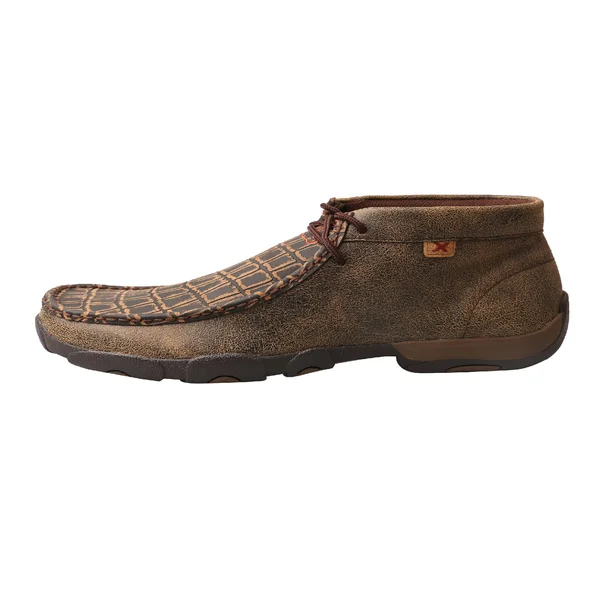Twisted x Men's MDM0067 Driving Moc, Cayman Print/Brown Leather