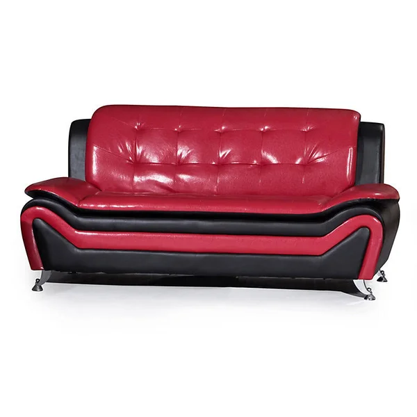 Orren Ellis Irlee Tufted Modern Sofa; Red/Black