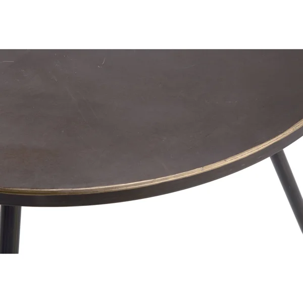 Tripar Set of 3 Black and Gold Round Solid Side Table 27.5x22