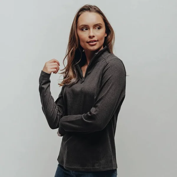 Women's Puremeso Quarter Zip Pullover Stone, Xs