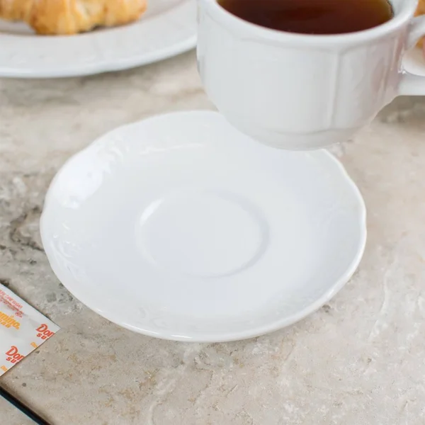 Tuxton China CHE-054 Chicago 5.63 in. Saucer - Porcelain White - 3 Dozen