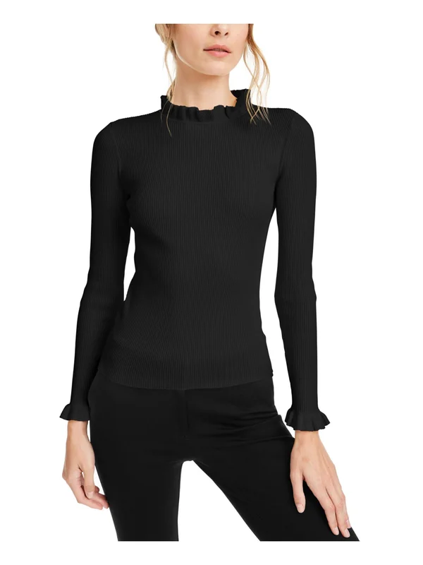 Anne Klein Plus Womens Wool Double-Breasted Pea Coat - Black