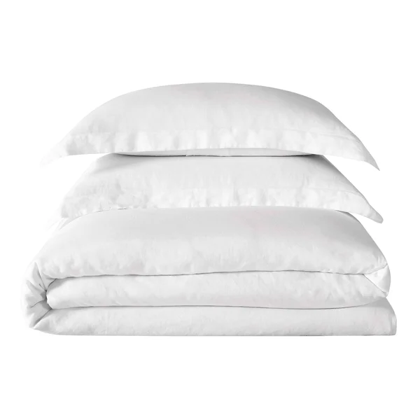 Brooklyn Loom Linen Duvet Set White Full/Queen
