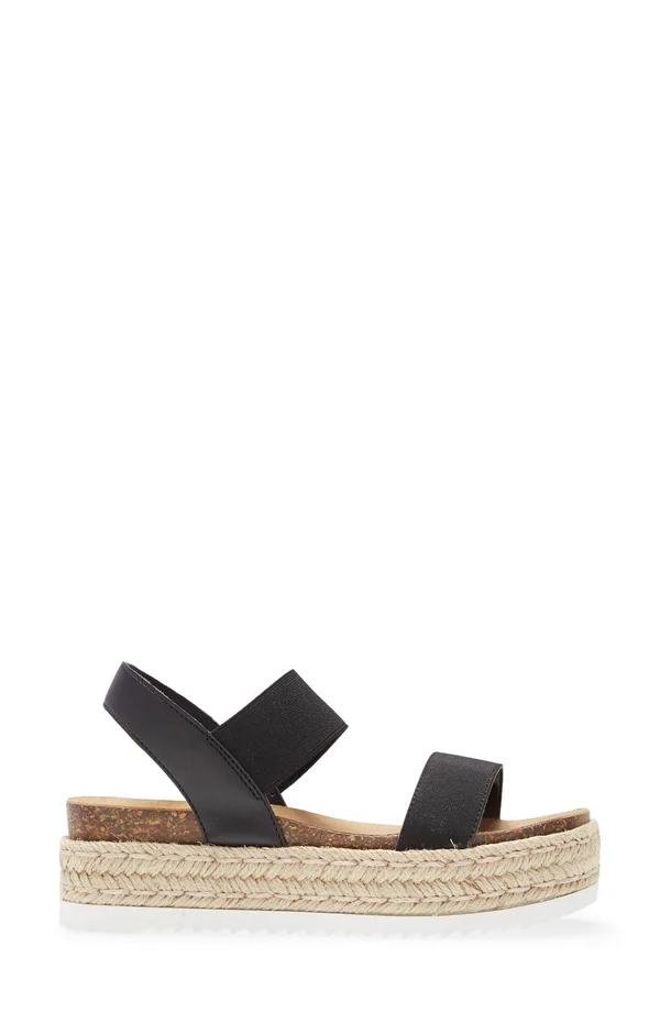 Steve Madden Jaklin Platform Sandals - Black - 10