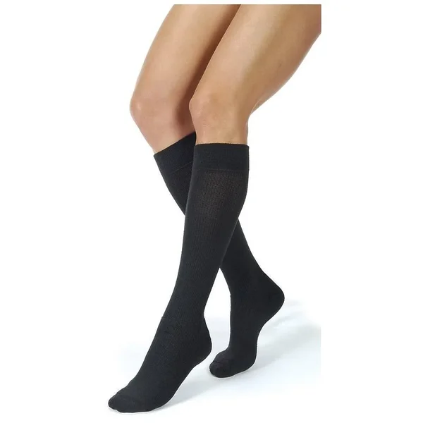Jobst Activewear 20 - 30 mmHg Firm Support Unisex Athletic Knee Highs - Cool Black - Large