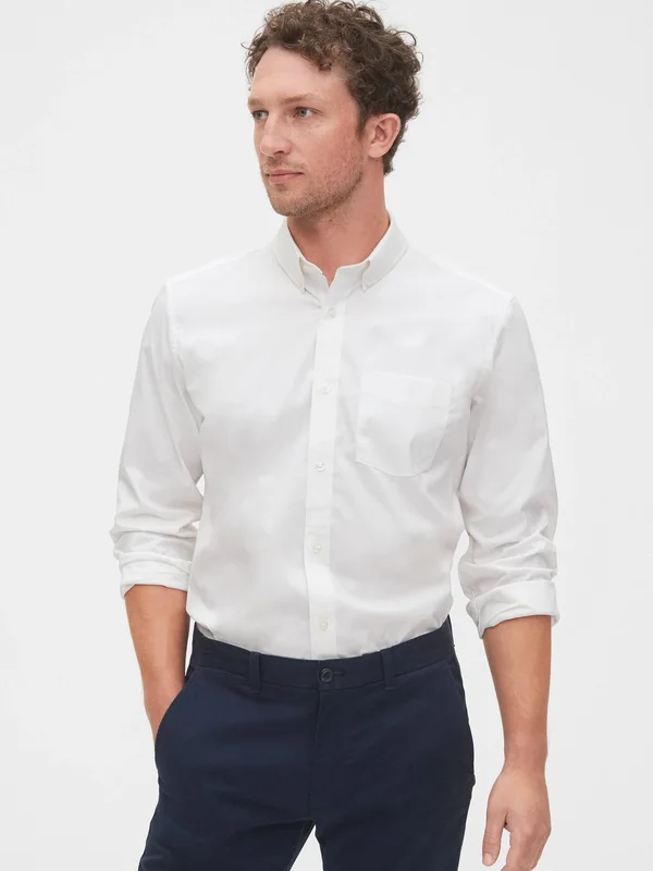 Gap Men's Performance Poplin Shirt New Off White Size XXXL