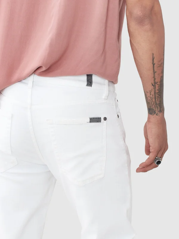7 for All Mankind Men's Slimmy Luxe Performance Slim-Fit Jeans - White - Size 38